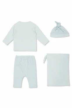 Fendi Kids BLUE Set: cap, long-sleeve t-shirt, and trousers