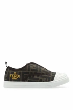Fendi Kids BROWN Monogrammed sneakers