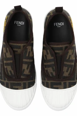 Fendi Kids BROWN Monogrammed sneakers