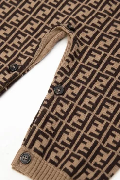 Fendi Kids BROWN Patterned romper suit