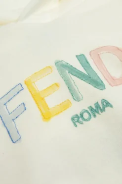 Fendi Kids cream Sweatshirt with logo