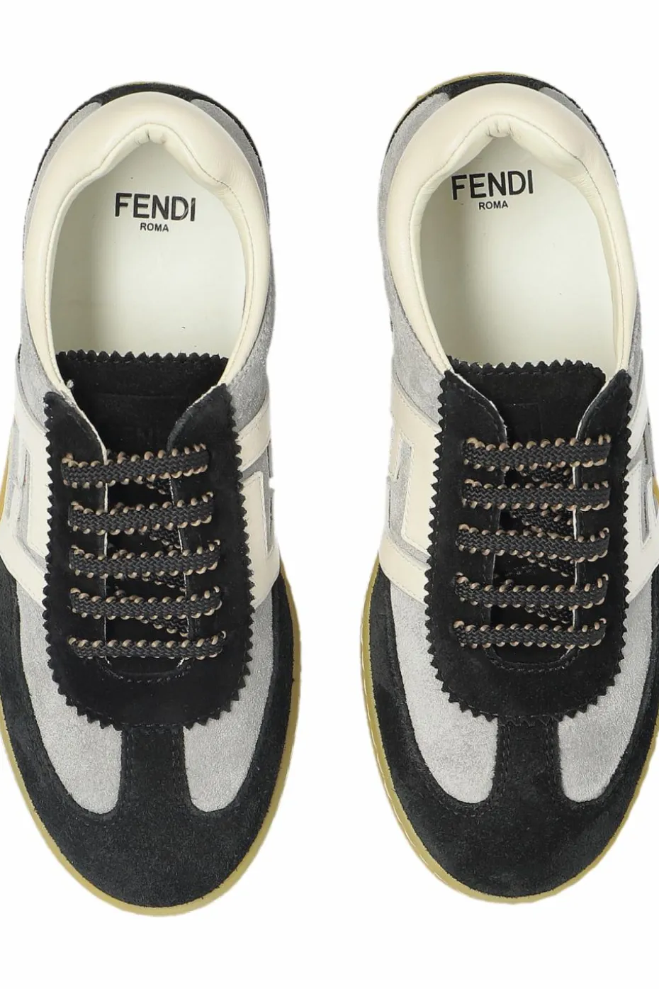 Fendi Kids GREY Suede sports shoes