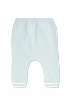 Fendi Kids light blue Cotton trousers with embroidered logo