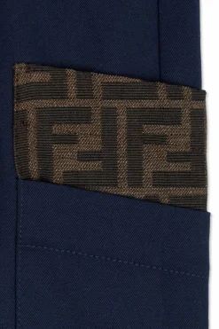 Fendi Kids NAVY BLUE Cotton trousers