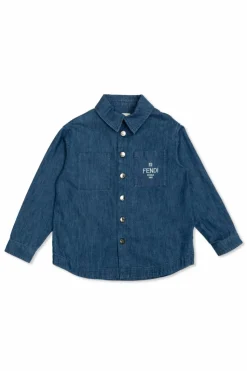Fendi Kids NAVY BLUE Denim shirt