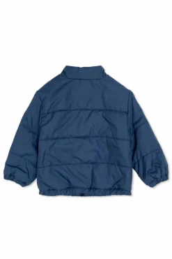 Fendi Kids NAVY BLUE Insulated jacket with logo patch