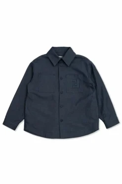 Fendi Kids NAVY BLUE Shirt with pockets