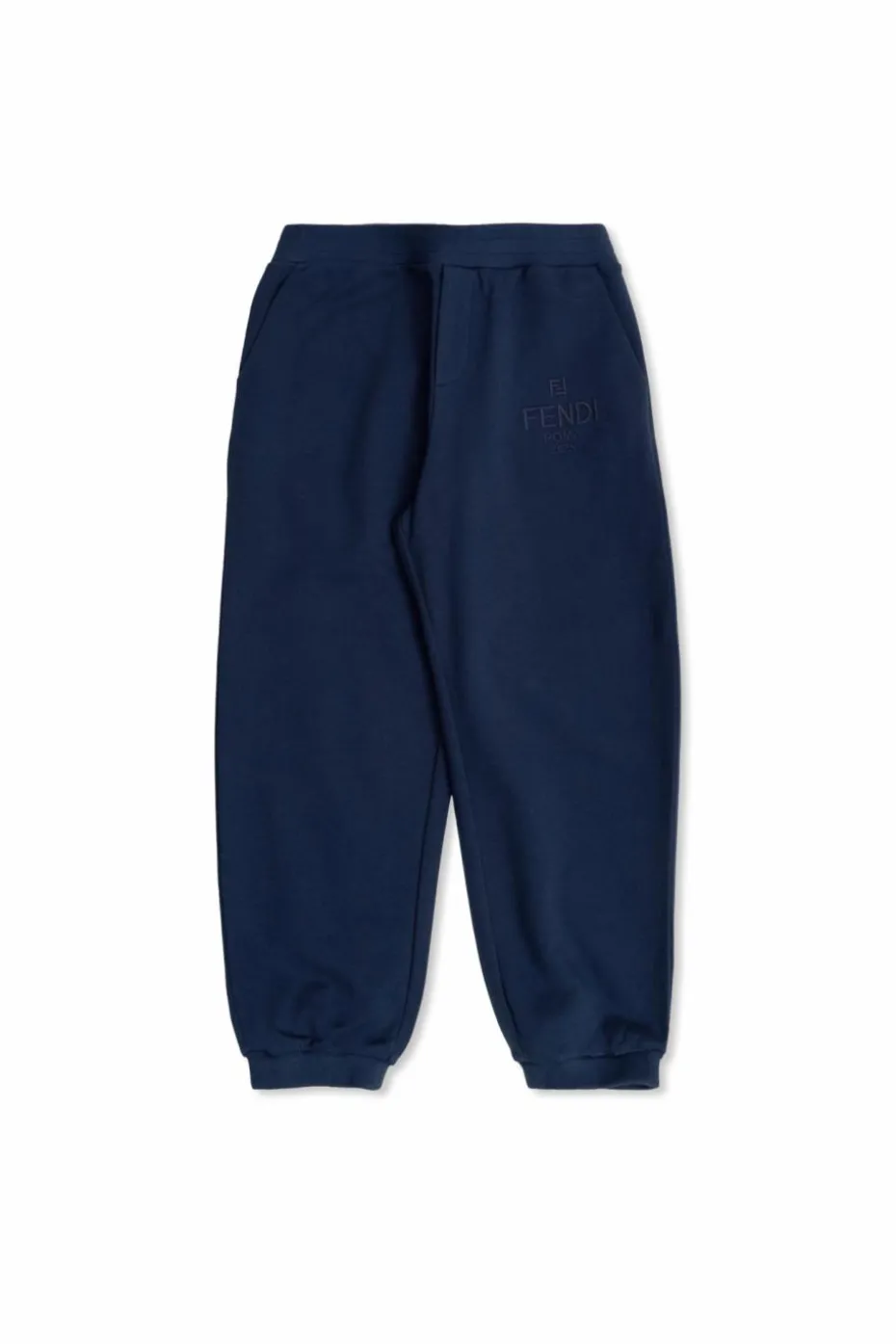 Fendi Kids NAVY BLUE Sweatpants with embroidered logo