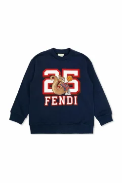 Fendi Kids NAVY BLUE Sweatshirt with colorful print