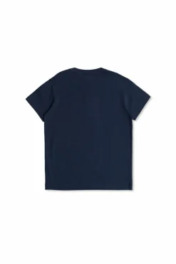 Fendi Kids NAVY BLUE T-shirt with a colorfully printed logo