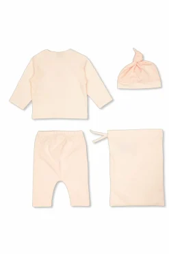 Fendi Kids PINK Set: cap, long-sleeved t-shirt, and trousers