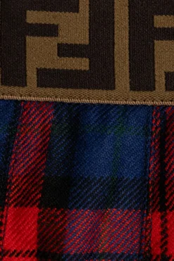 Fendi Kids RED Plaid pattern skirt