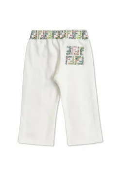 Fendi Kids WHITE Sweatpants with floral motif