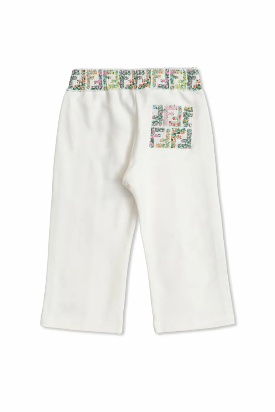 Fendi Kids WHITE Sweatpants with floral motif