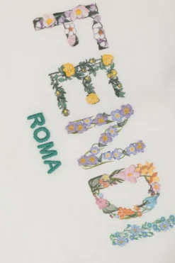 Fendi Kids WHITE Sweatshirt with logo and floral motif