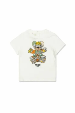Fendi Kids WHITE T-shirt with colorful print