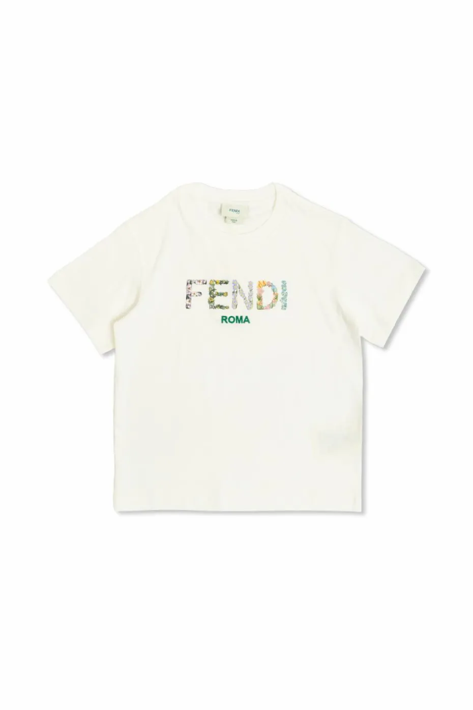 Fendi Kids WHITE T-shirt with a colorful printed logo