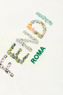 Fendi Kids WHITE T-shirt with a colorful printed logo
