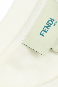 Fendi Kids WHITE T-shirt with a colorful printed logo
