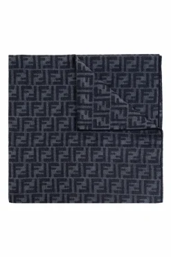 Fendi NAVY BLUE Monogram scarf