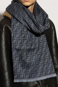 Fendi NAVY BLUE Monogram scarf