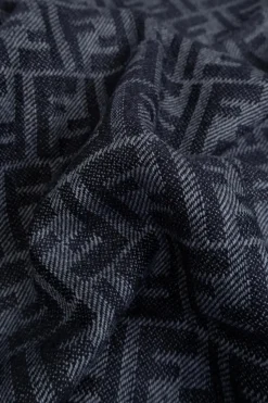 Fendi NAVY BLUE Monogram scarf