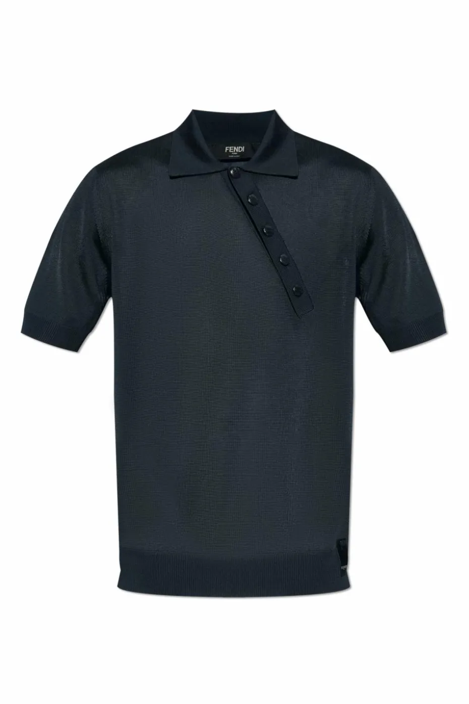 Fendi NAVY BLUE Polo with logo patch