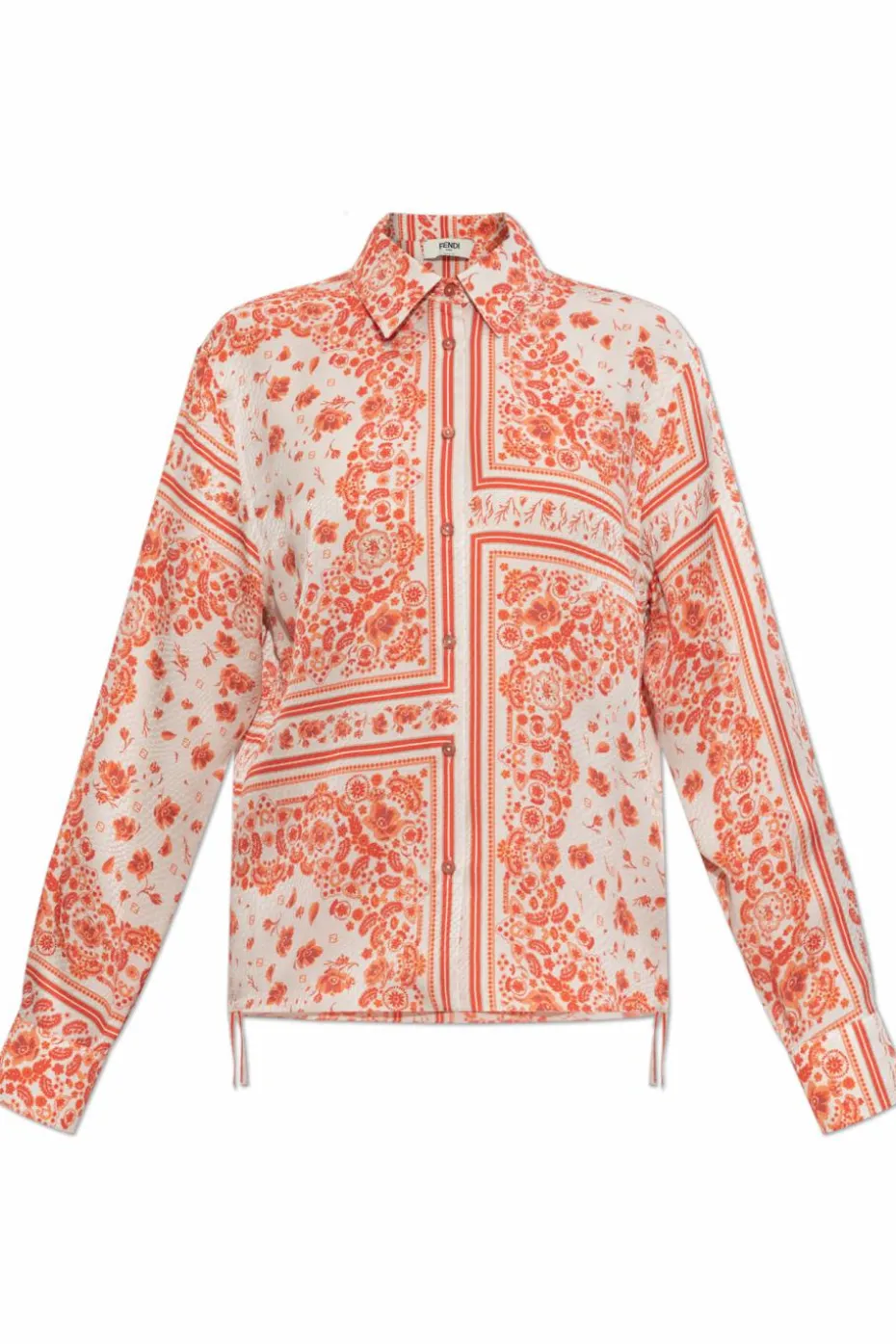 Fendi ORANGE Silk shirt