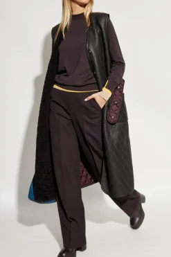 Fendi PURPLE Wool pants with crease