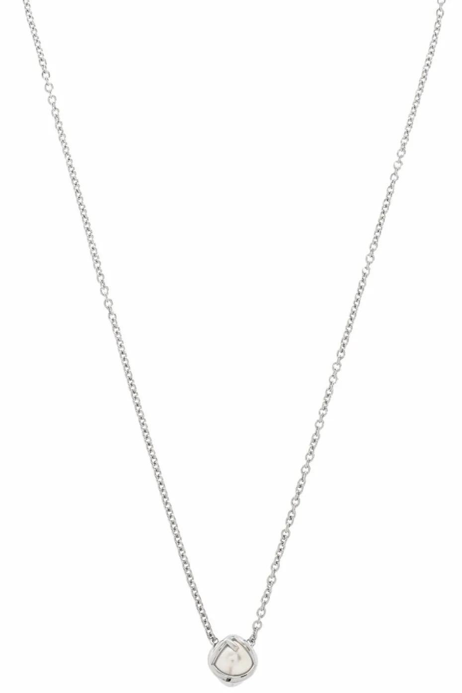 Fendi SILVER Necklace with Pearl Pendant