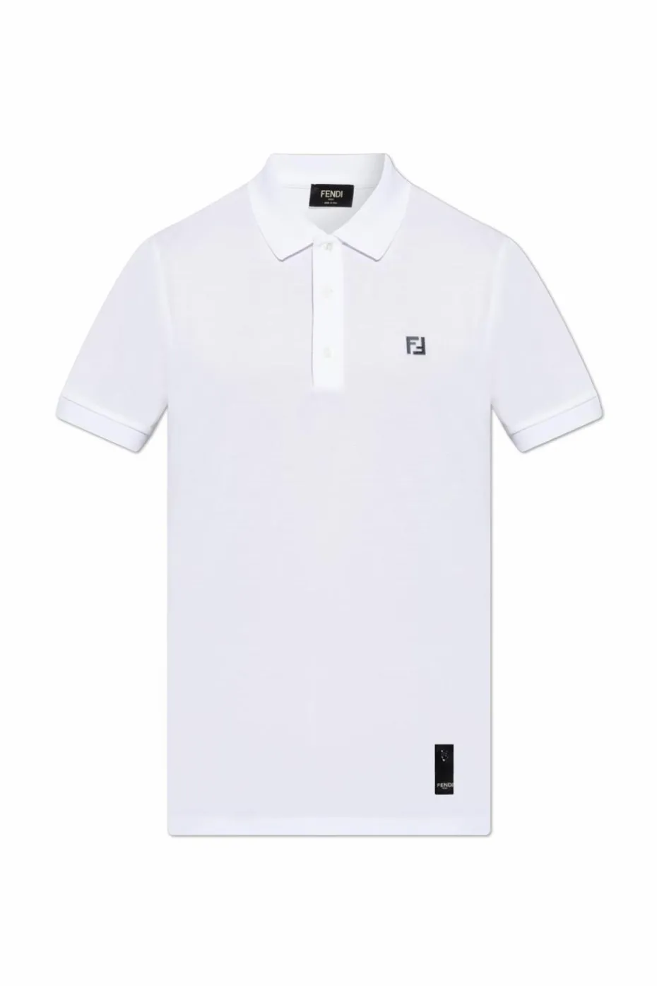 Fendi WHITE Polo with an application in the shape of a logo