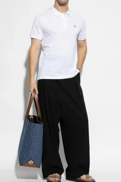 Fendi WHITE Polo with an application in the shape of a logo