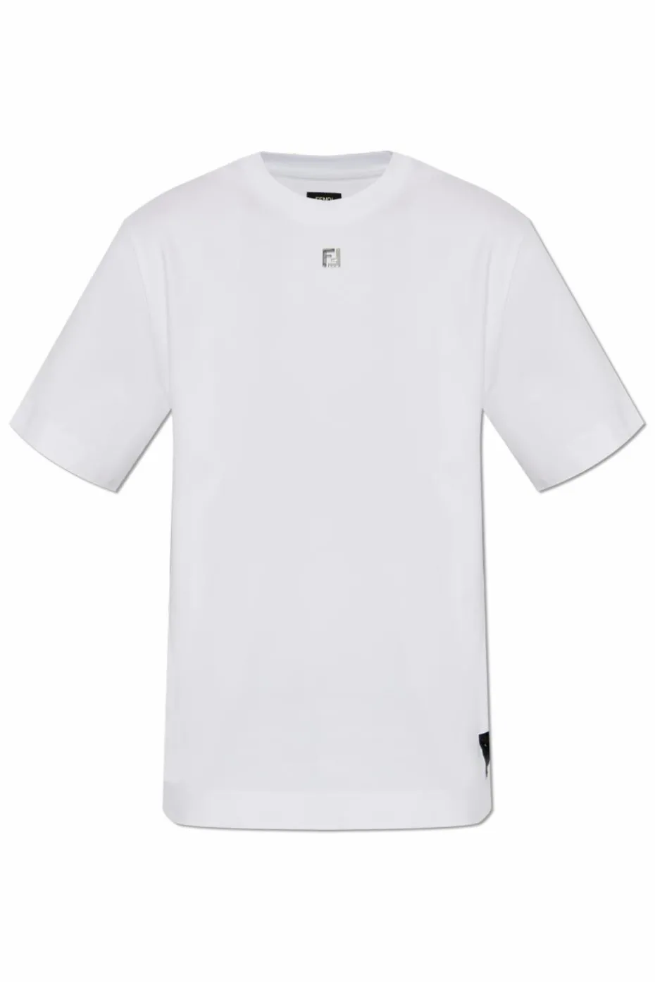 Fendi WHITE T-shirt with logo-shaped appliqué