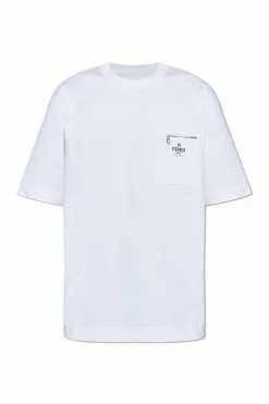 Fendi WHITE T-shirt with pocket