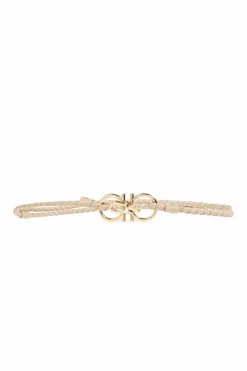 FERRAGAMO beige Braided belt