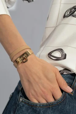 FERRAGAMO beige Leather bracelet