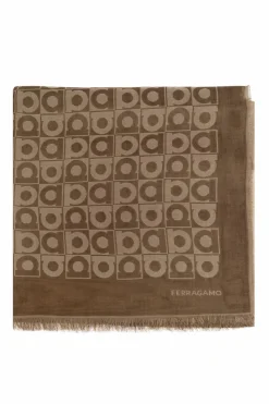 FERRAGAMO beige Scarf with monogram