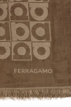 FERRAGAMO beige Scarf with monogram