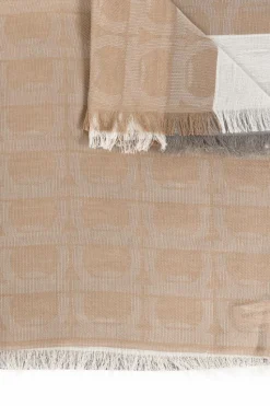 FERRAGAMO beige Scarf with monogram