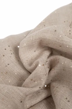 FERRAGAMO beige Scarf with shimmering sequins