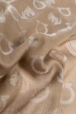 FERRAGAMO beige Scarf with monogram