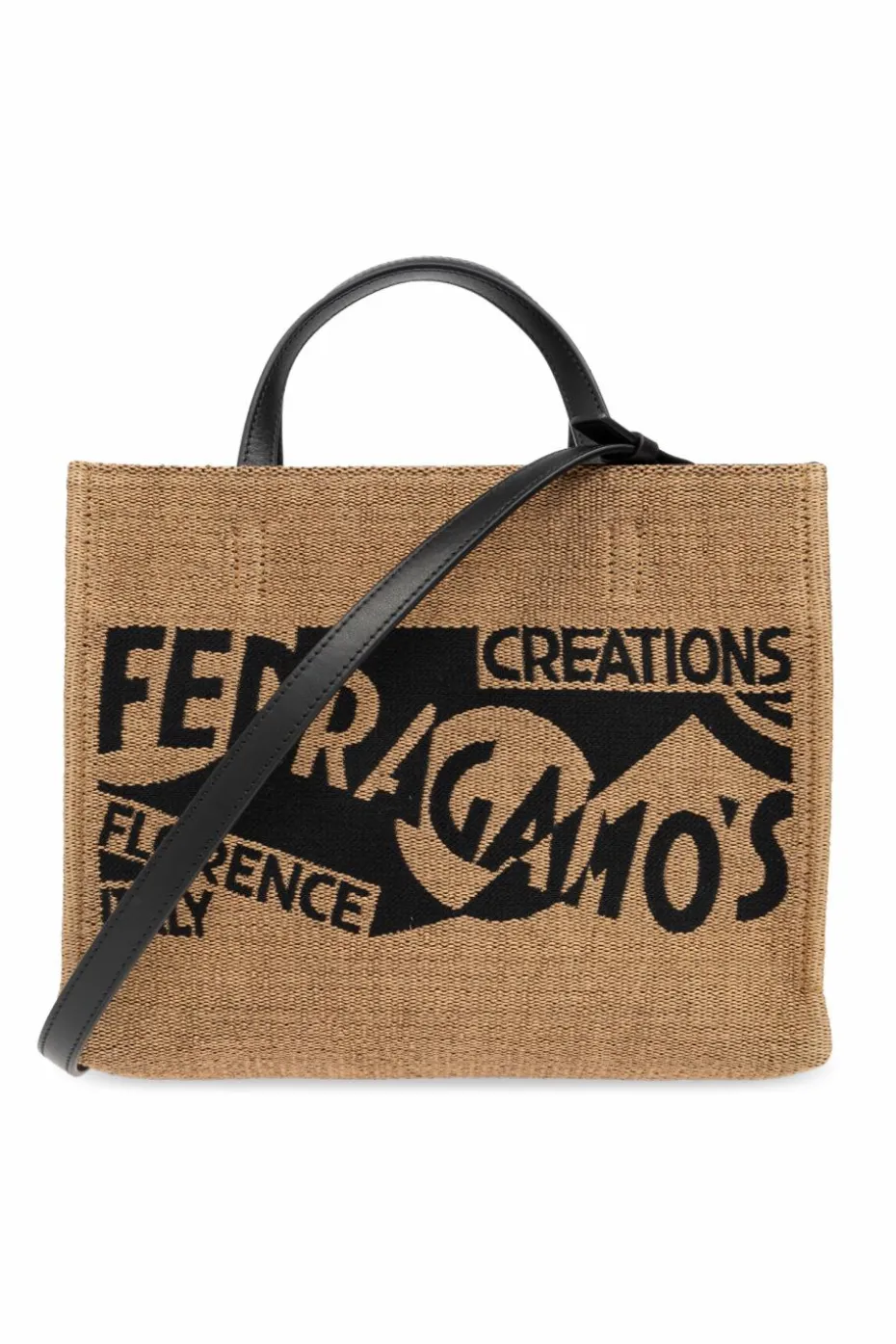 FERRAGAMO beige ‘Sign S’ shopper bag