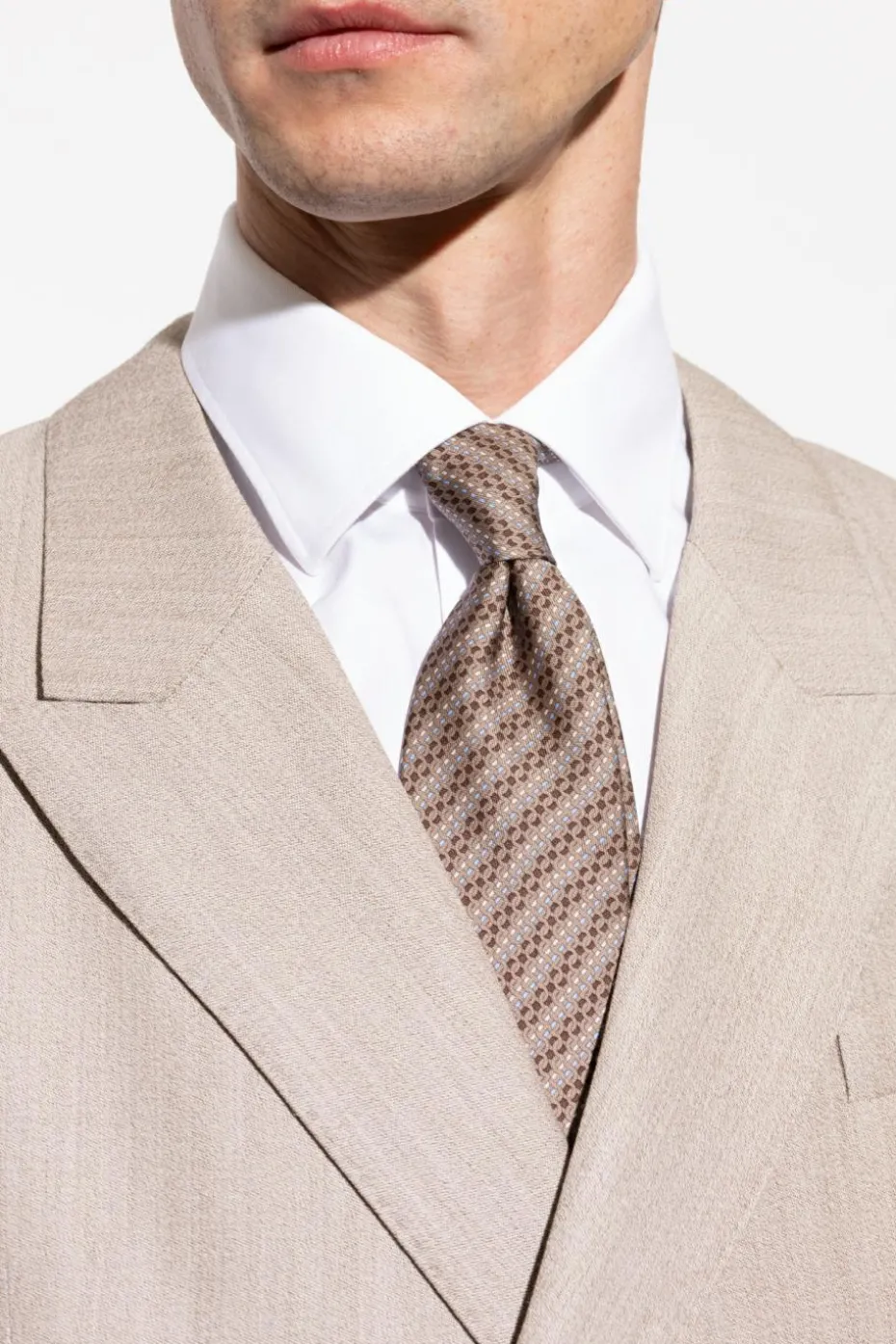 FERRAGAMO beige Silk tie