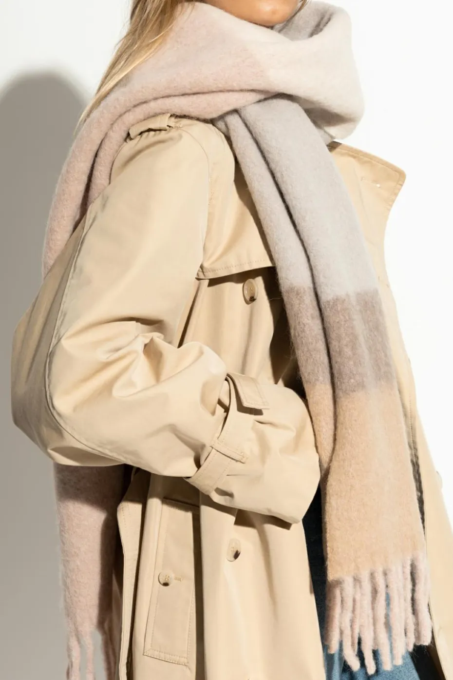 FERRAGAMO beige Wool scarf
