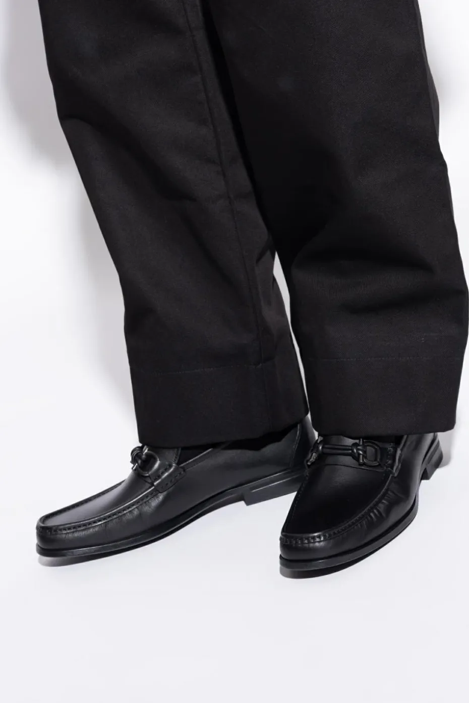 FERRAGAMO BLACK "Alain" loafers shoes
