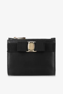FERRAGAMO BLACK Bi-fold wallet with floral motif