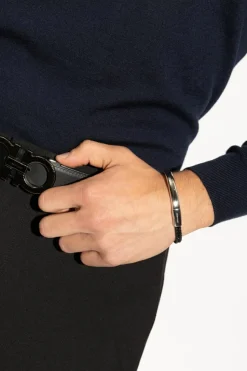 FERRAGAMO BLACK Bracelet with engraved logo