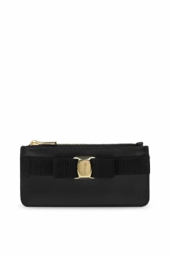 FERRAGAMO BLACK Card case with bow