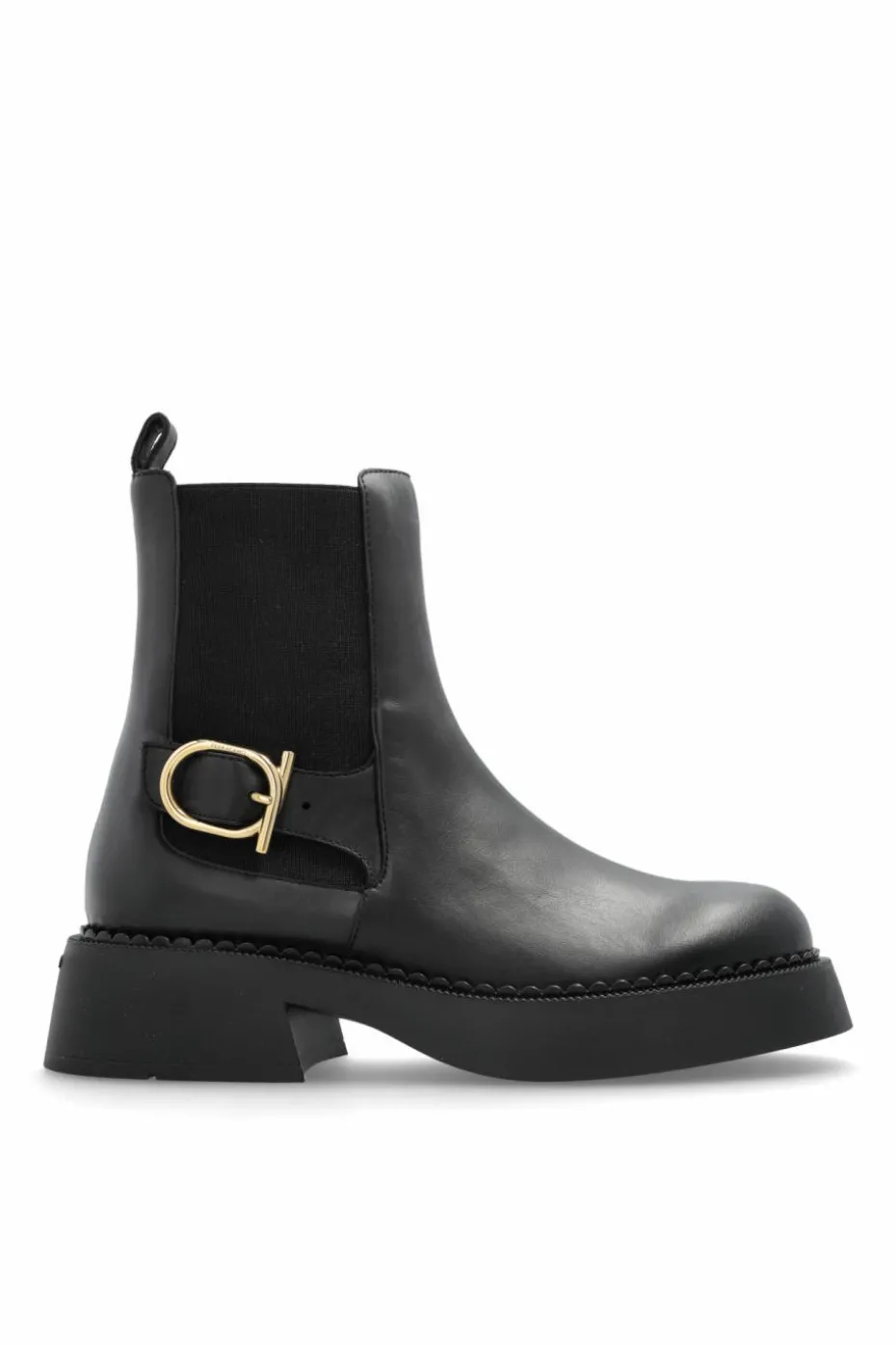 FERRAGAMO BLACK Chelsea boots `Tia`
