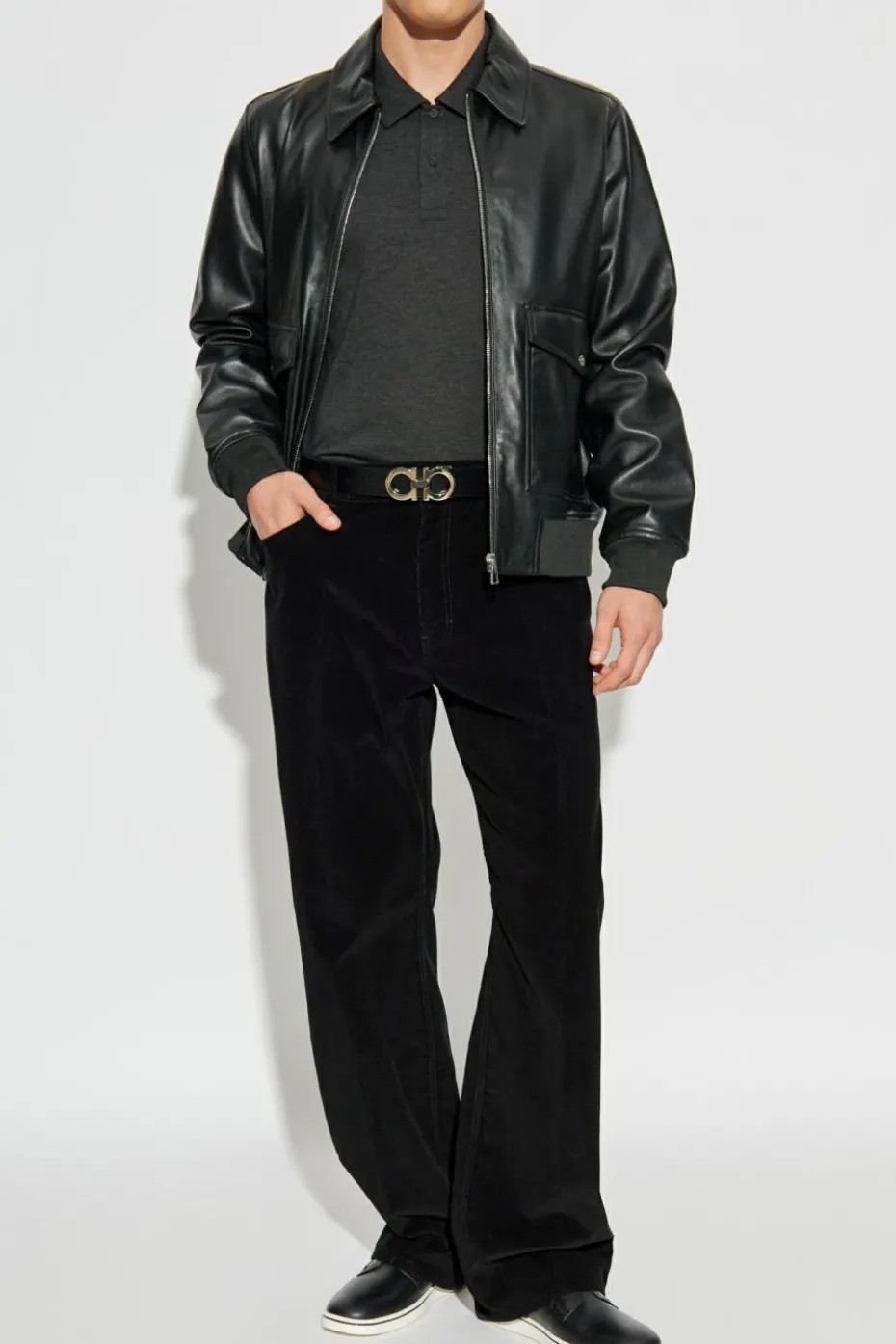 FERRAGAMO BLACK Corduroy trousers